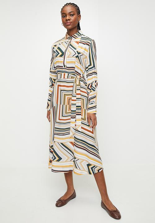 Polo Dress Polo Women Jackie Printed Long Sleeve Dress Dark Green