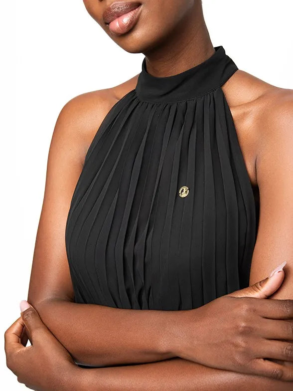 Polo Dress Polo Womens Taylor Sleeveless Ankle Length Pleated Dress