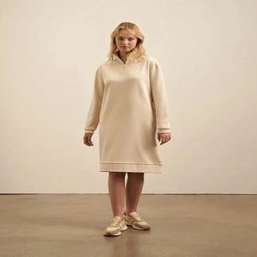 Polo Dress Size Small Ladies Long Sleeve Sweat Dress Stone (7289516818521)