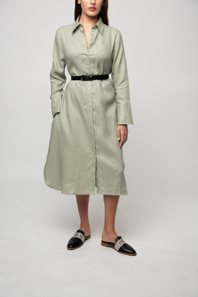 POLO Dress W30L32 Polo Women Julia Long Sleeve Longer Lenth Shirt Willow