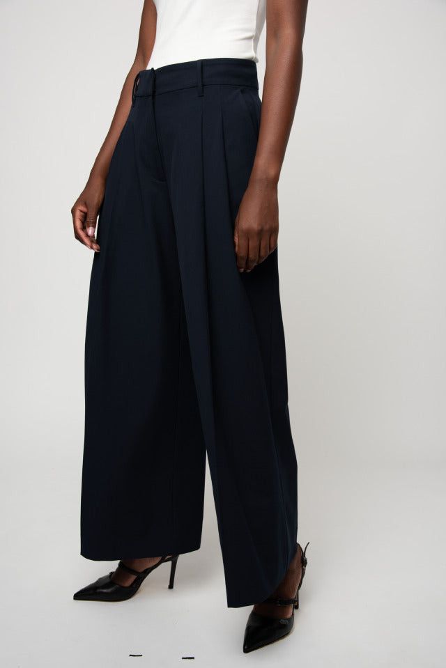 Polo Formal Trouser Polo Women Cara Wide Leg Suit Pant Navy