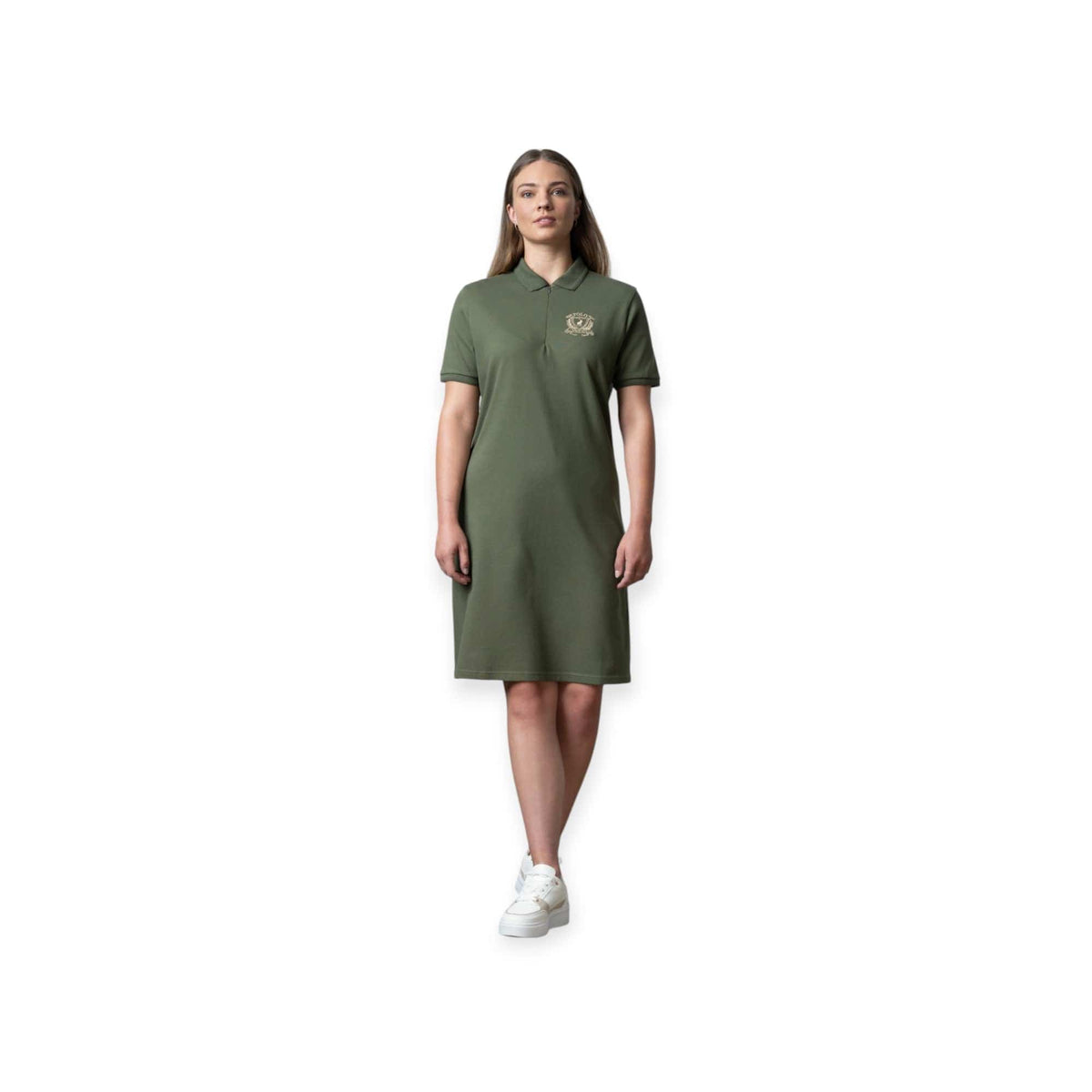 Polo Golf Dress Polo Women Cara Short Sleeve Golfer Dress Olive