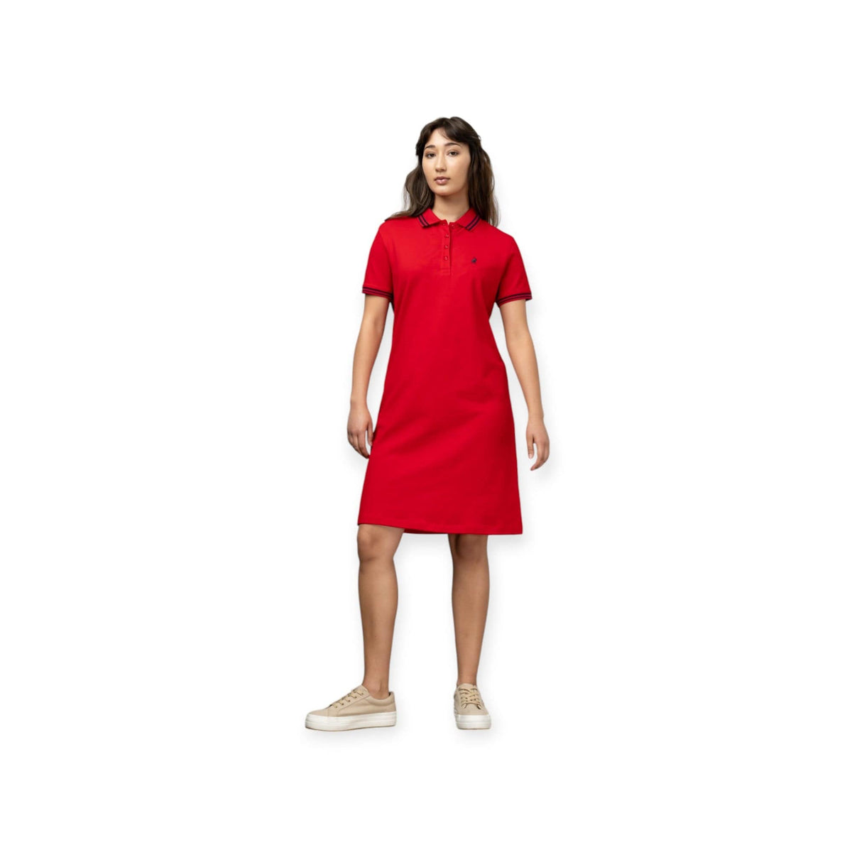Polo Golf Dress Polo Women's Leah Short Sleeve Golfer Dress Red