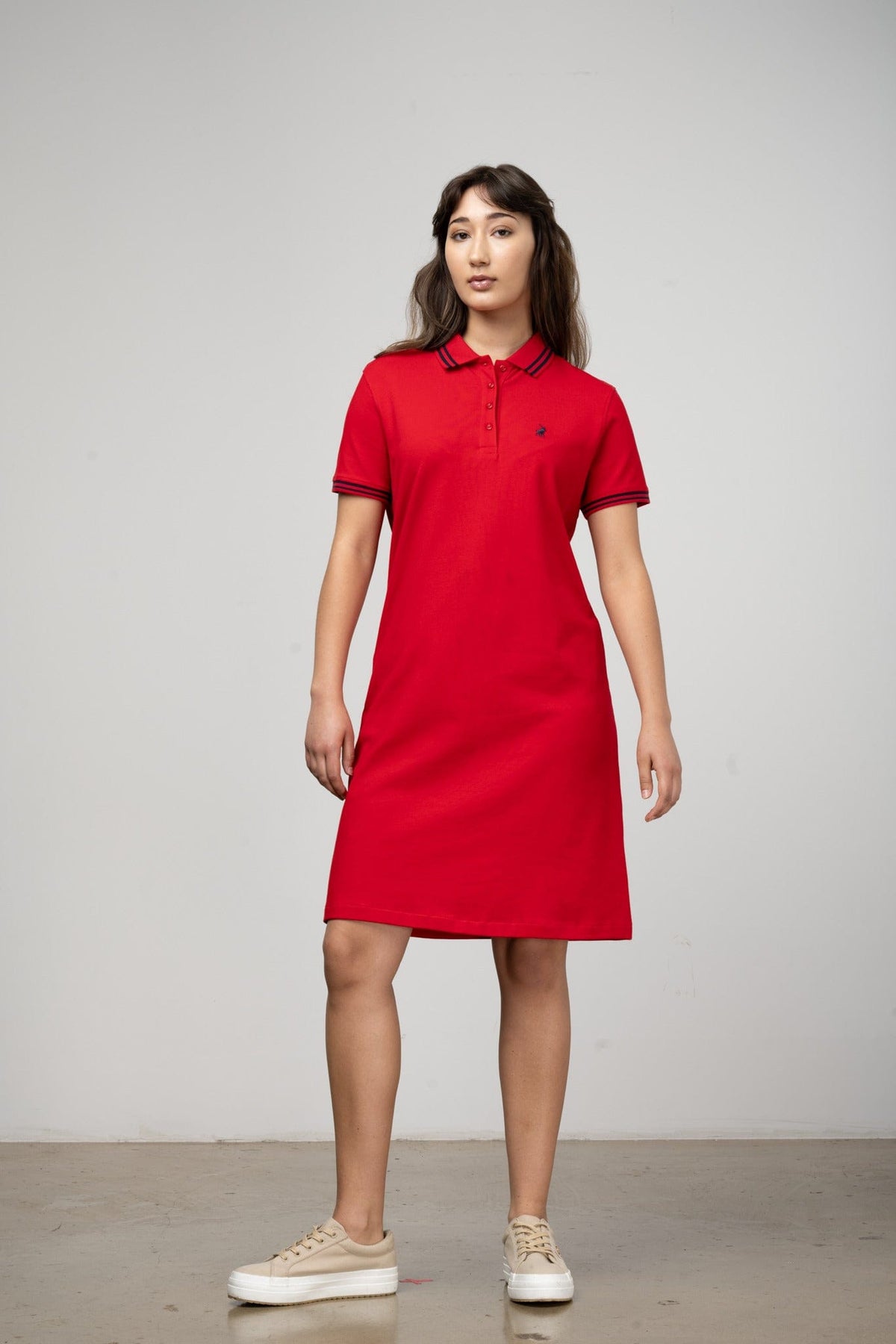 Polo Golf Dress Polo Women's Leah Short Sleeve Golfer Dress Red
