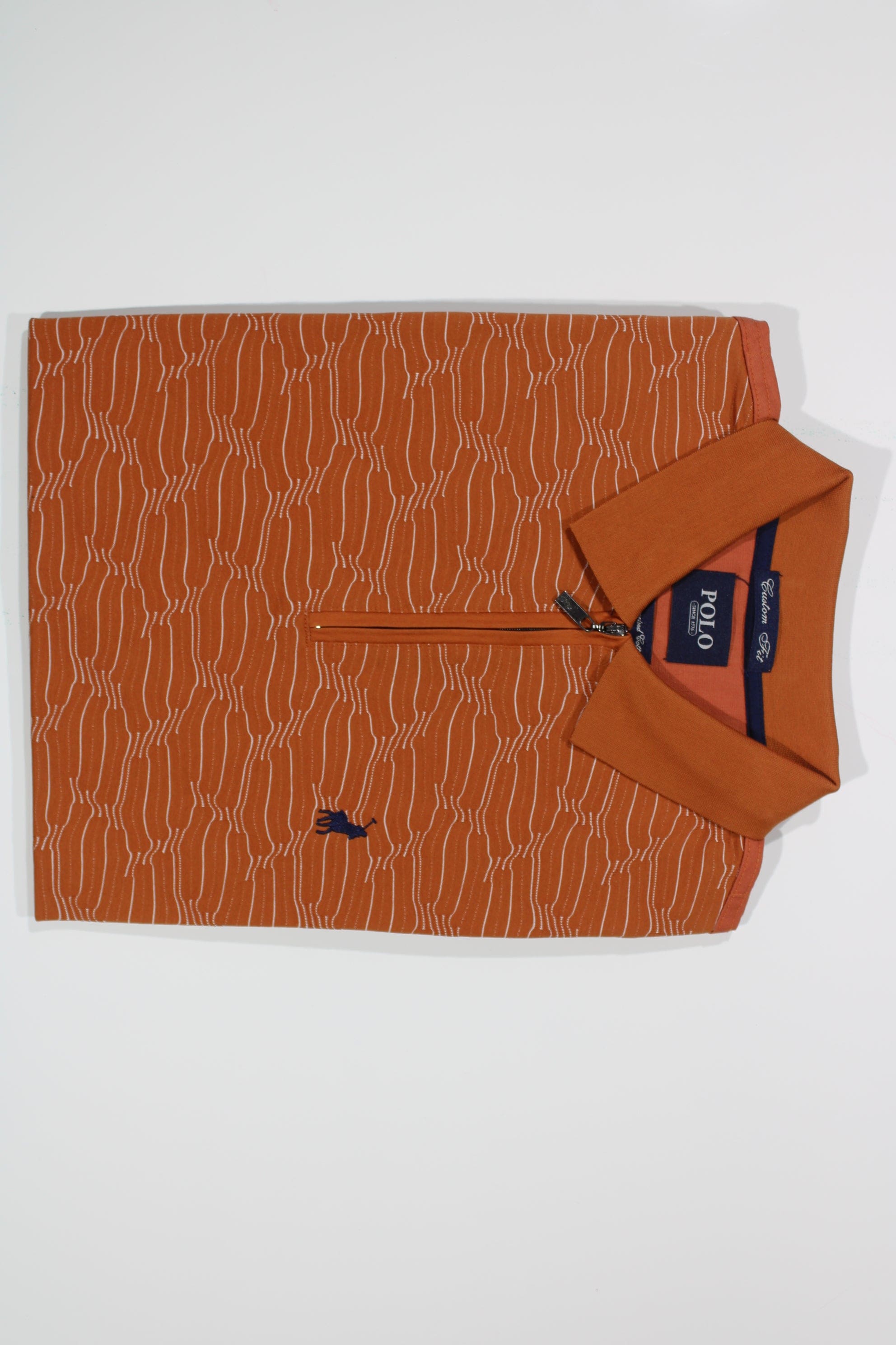 Polo Golf T Shirt Polo Men's Jacquard Short Sleeve Golfer Orange (7786825547865)