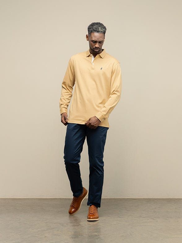 Polo Golf T Shirt Polo Mens Long Sleeve Mercerised Golfer