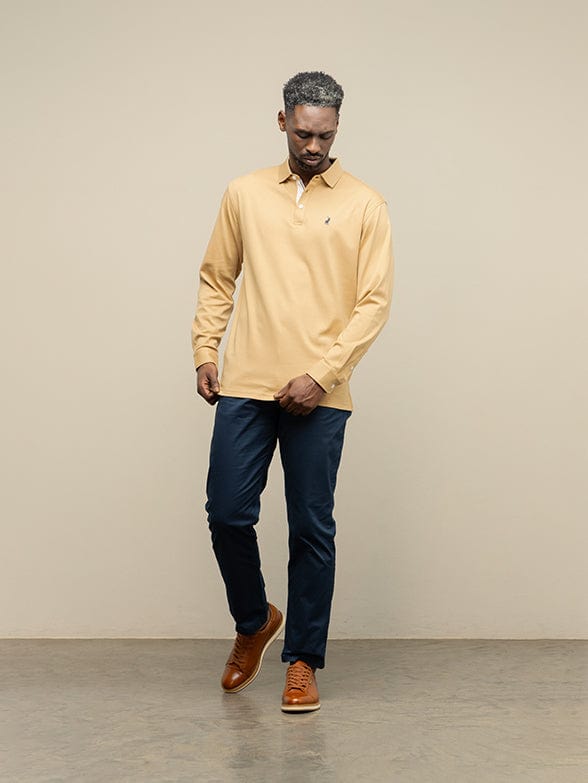 Polo Golf T Shirt Polo Mens Long Sleeve Mercerised Golfer (7658996072537)