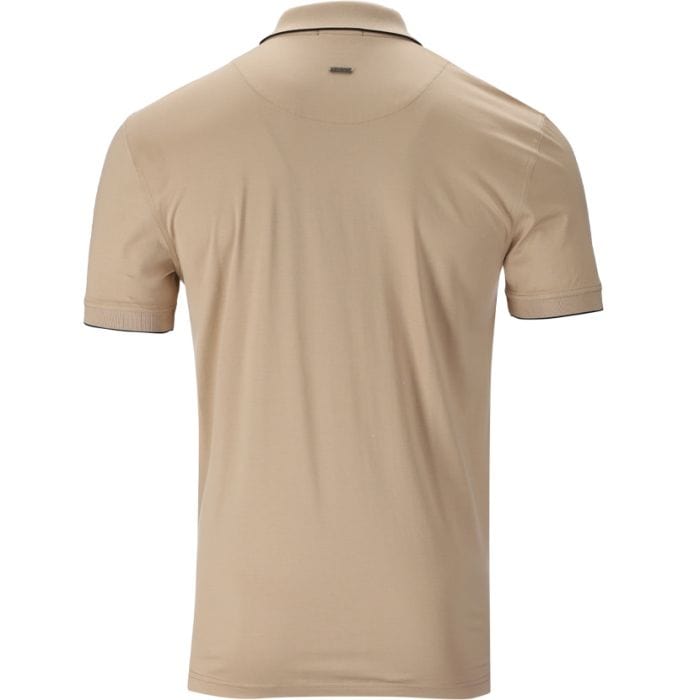 Polo Golf T Shirt Polo Plain Quarter Zip Golfer Mens Camel