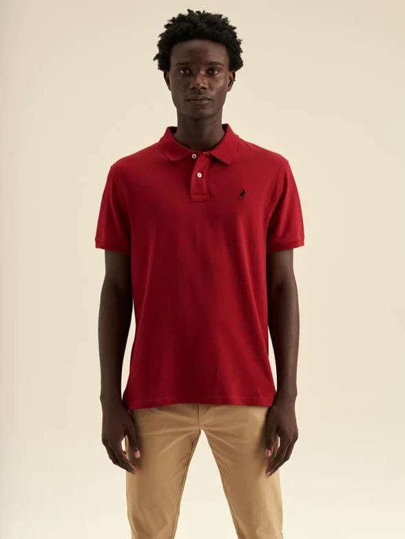 Polo Golf T Shirt Polo Stretch Pique Golfer Crimson (7753847242841)