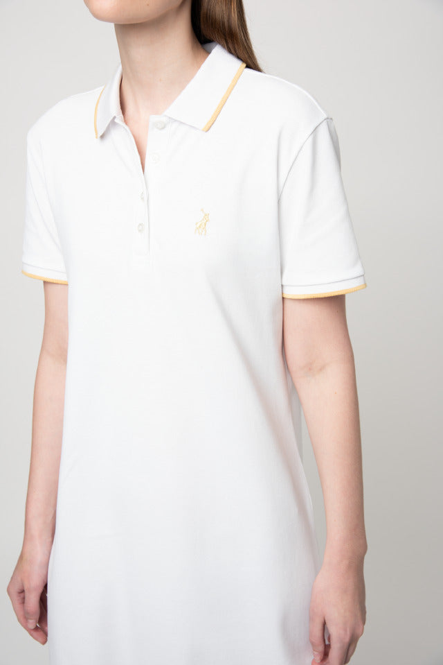 Polo Golf T Shirt Polo Women Leah Short Sleeve Golfer Dress White