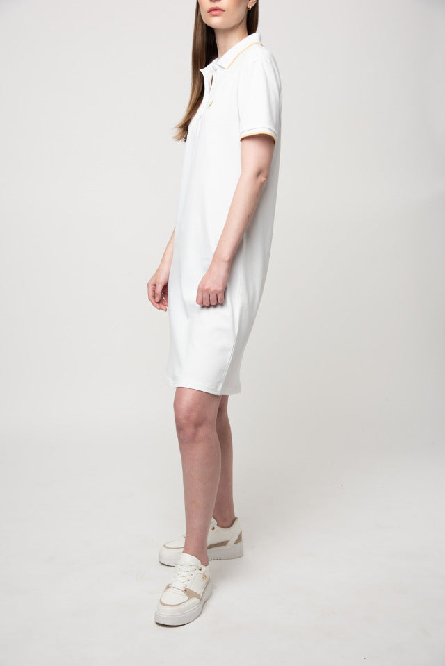 Polo Golf T Shirt Polo Women Leah Short Sleeve Golfer Dress White