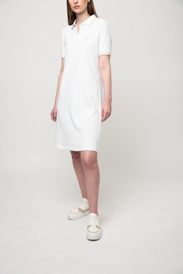 Polo Golf T Shirt Polo Women Leah Short Sleeve Golfer Dress White