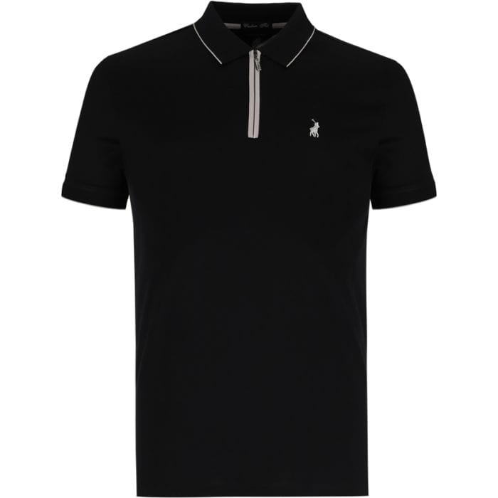 Polo Golf T Shirt S Polo 1/4 Zip Golfer Mens Core Black