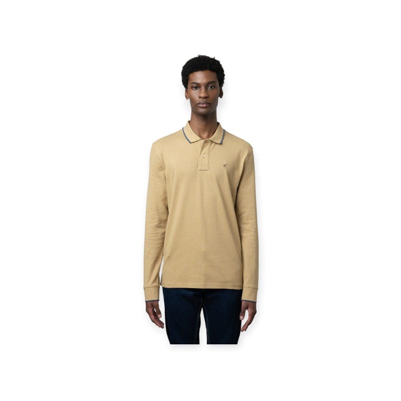 Polo Golf T Shirt S Polo Essential Pique Long Sleeve Golfer Stone