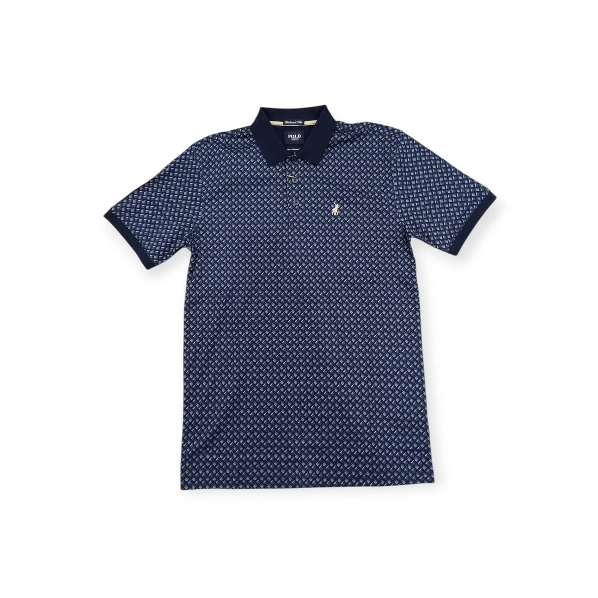 Polo Golf T Shirt S Polo Men's Geometric Double Mercerised Golfer Navy (7915254415449)