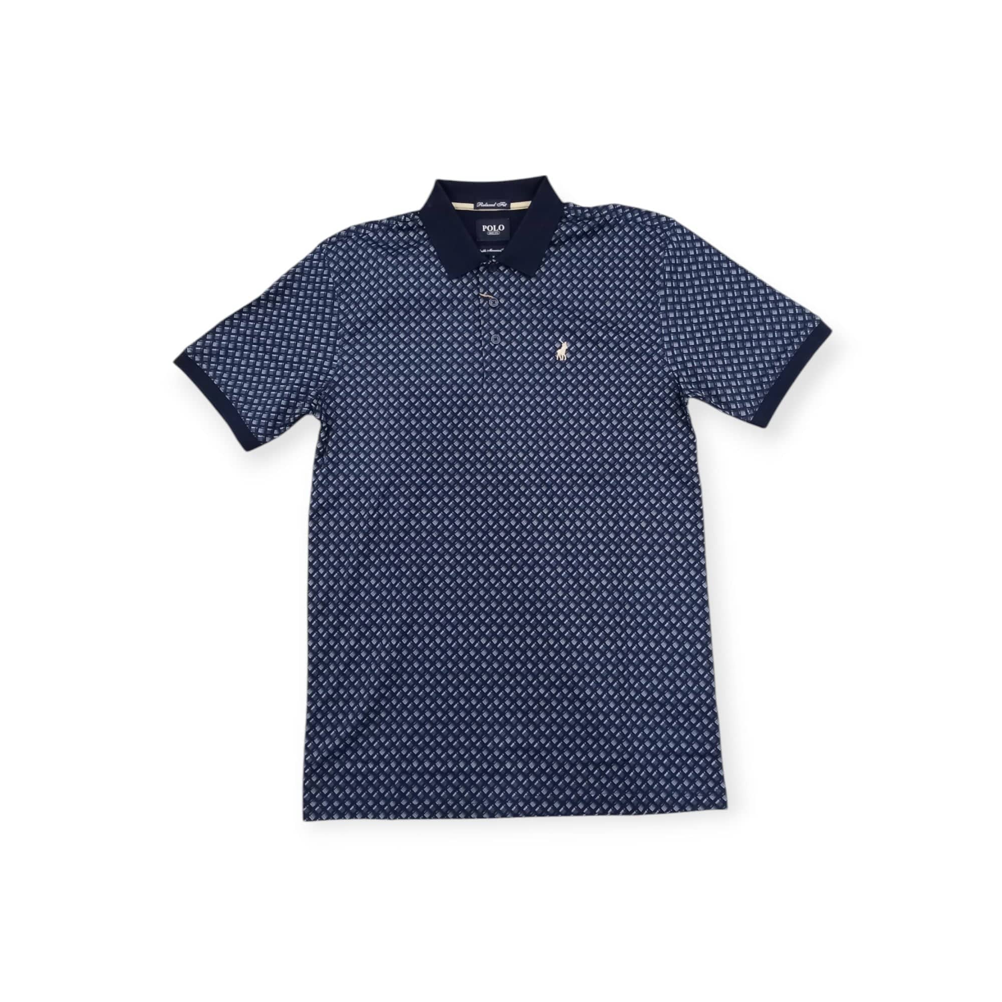 Polo Golf T Shirt S Polo Men's Geometric Double Mercerised Golfer Navy (7915254415449)