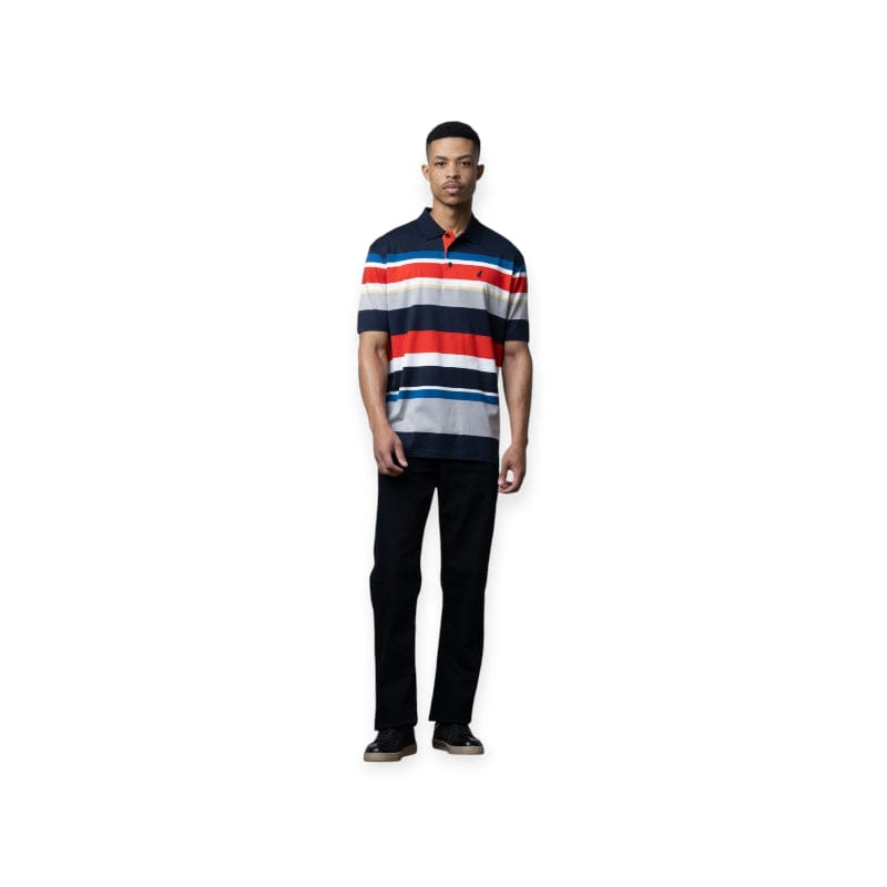Polo Golf T Shirt S Polo Mens Bold Stripe Double Mercerised Golfer Blue