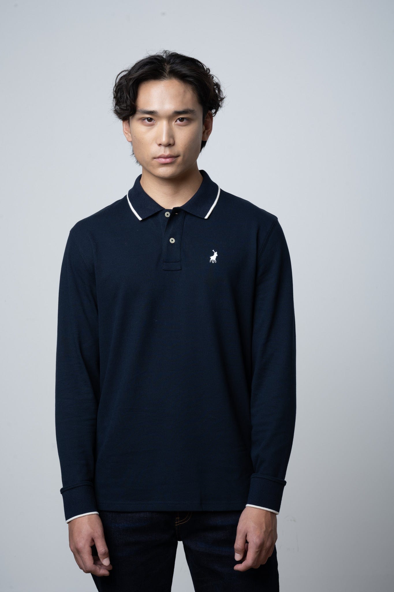 Polo Golf T Shirt S Polo Mens Essential Pique Long Sleeve Golfer Navy