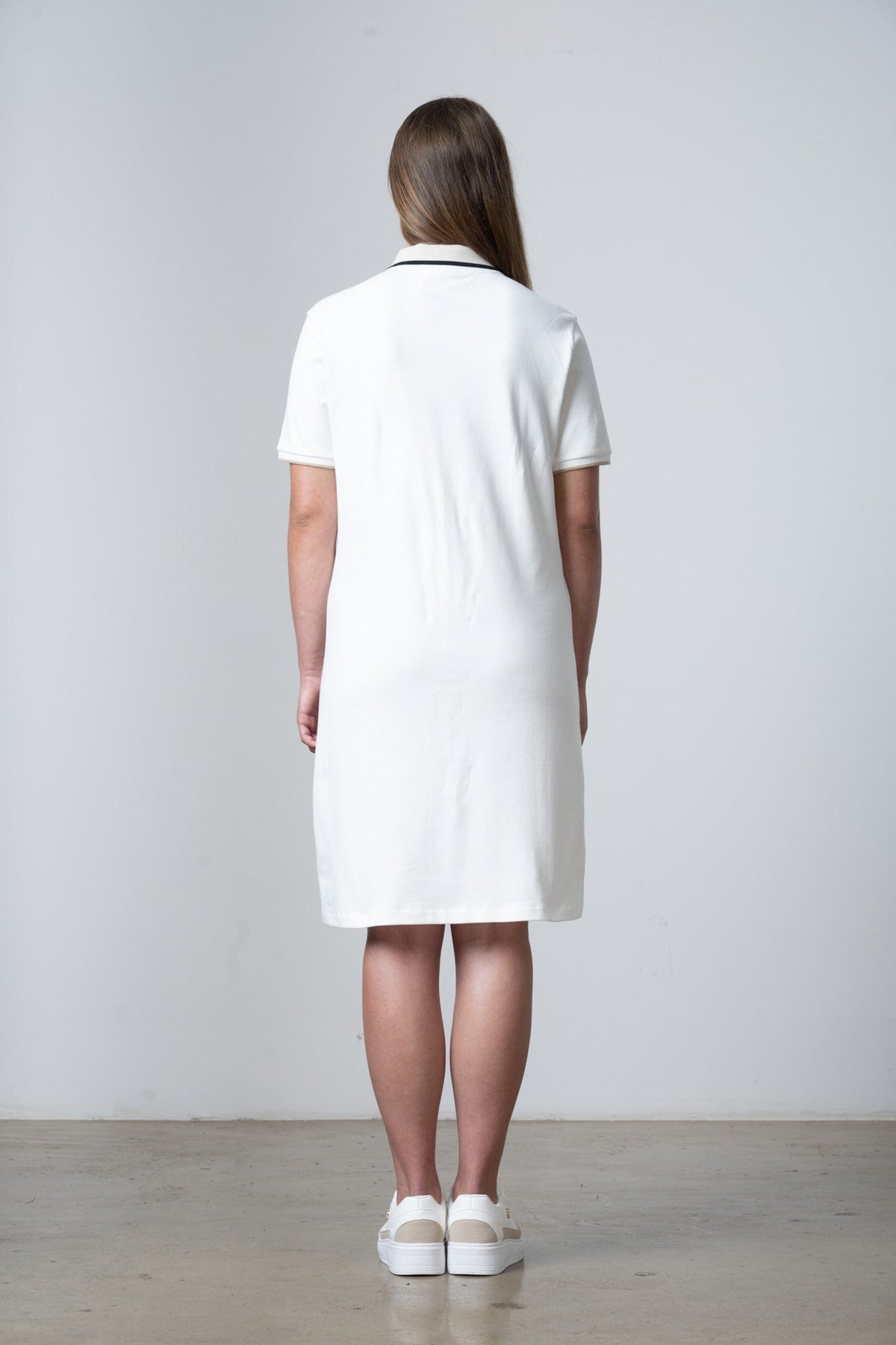 Polo Golfer Dress Polo Women Macey Short Sleeve Tipped Golfer Dress Off White