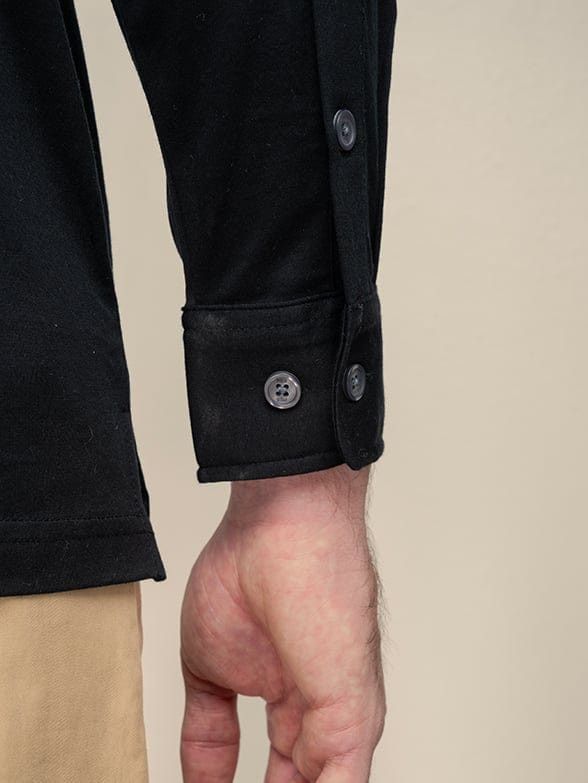 Polo Golfer Polo Mens Long Sleeve Mercerised Golfer Black