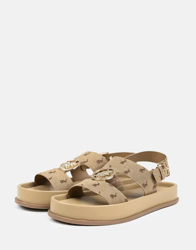 Polo Jacquard Moulded Trim Sandals-Stone 0059087