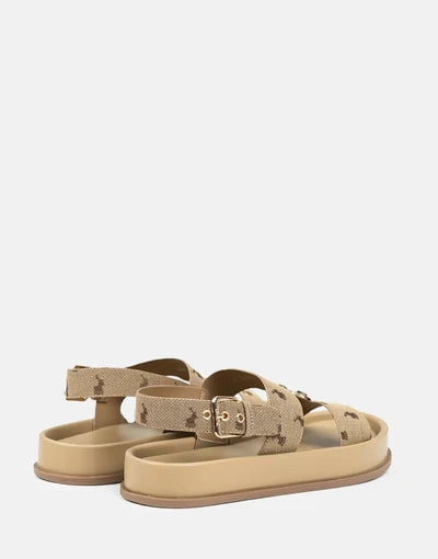 Polo Jacquard Moulded Trim Sandals-Stone 0059087