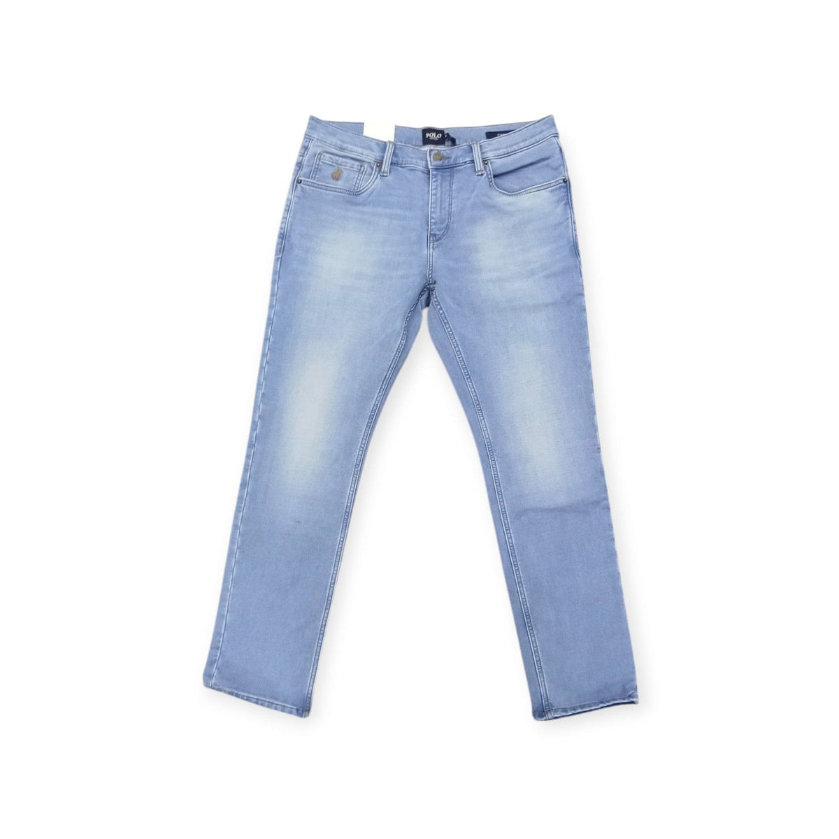 Polo Jeans Mens Polo Jeans Knitted Slim Leg Denim Light Wash