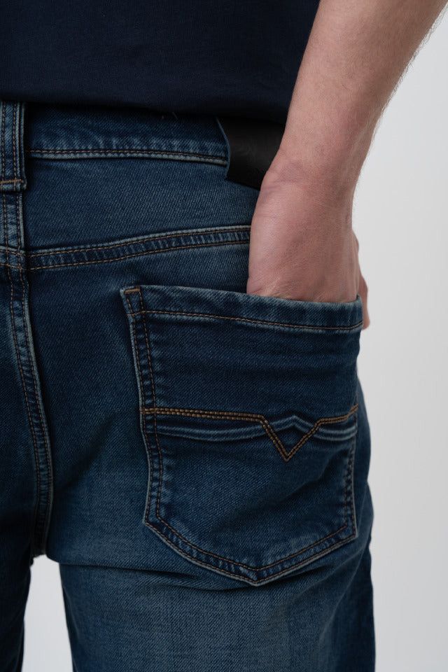 Polo Jeans Polo Men's Knitted Slim Denim Dark Wash