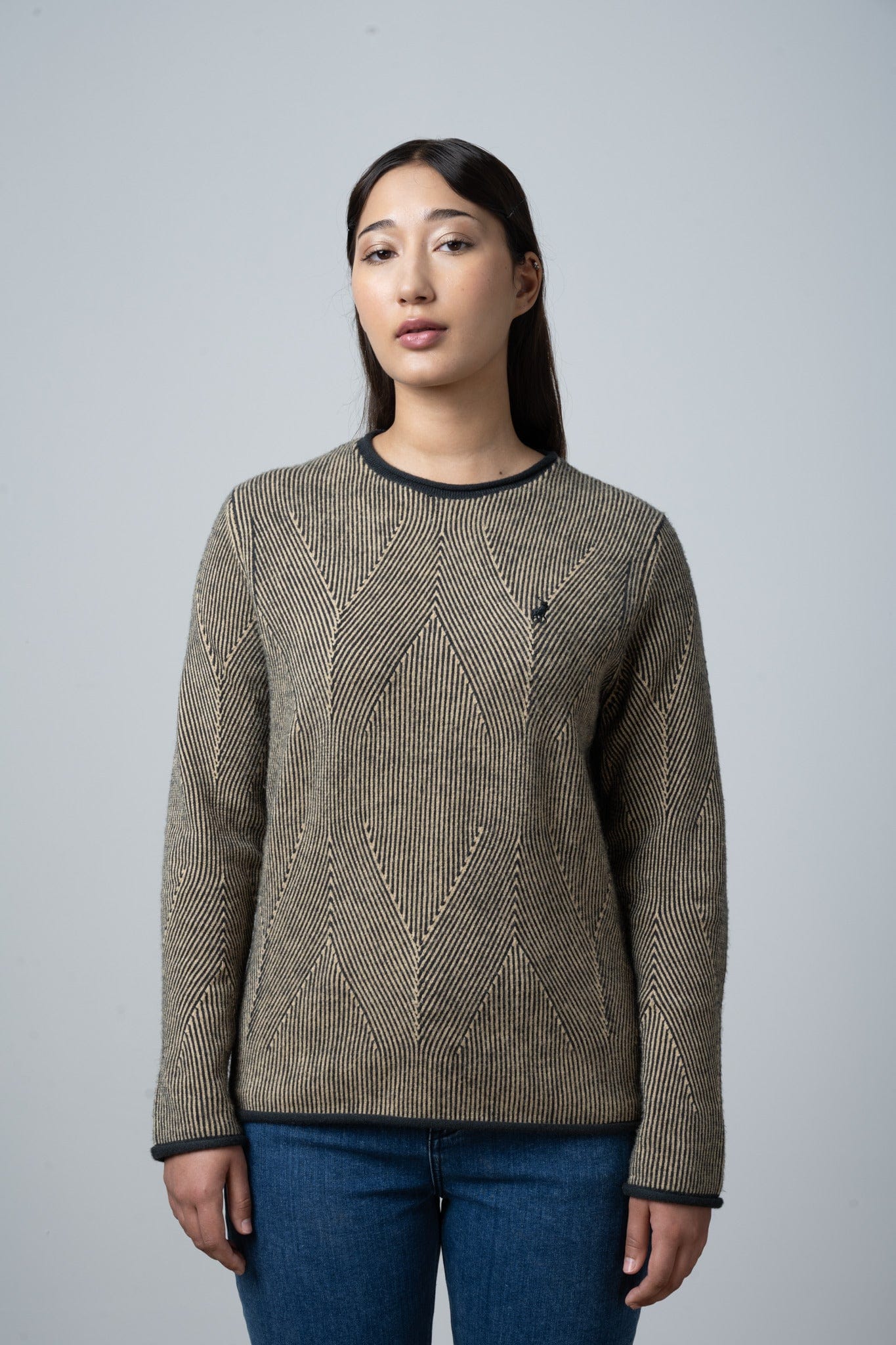 Polo Jersey Polo Women Alex Long Sleeve Textured Knit Jersey Dark Green