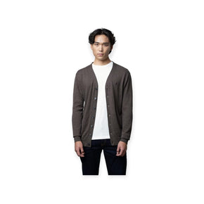 Polo Jersey S Polo Mens Long Sleeve Plain Gardigan Chocolate