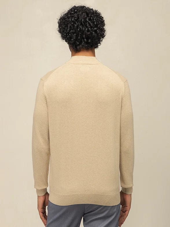 Polo Knitwear Polo Mens Long Sleeve High Collar Knitwear Taupe (7710983848025)