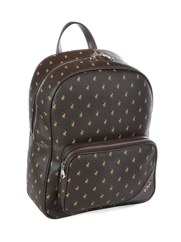 polo Ladies Backpack Brown Polo Women's Signature Travel Backpack (7712075219033)
