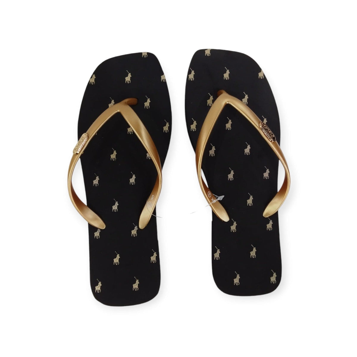 Polo Ladies Sandals Polo Women's Squoval Monogram Flip Flop Black (7809627553881)