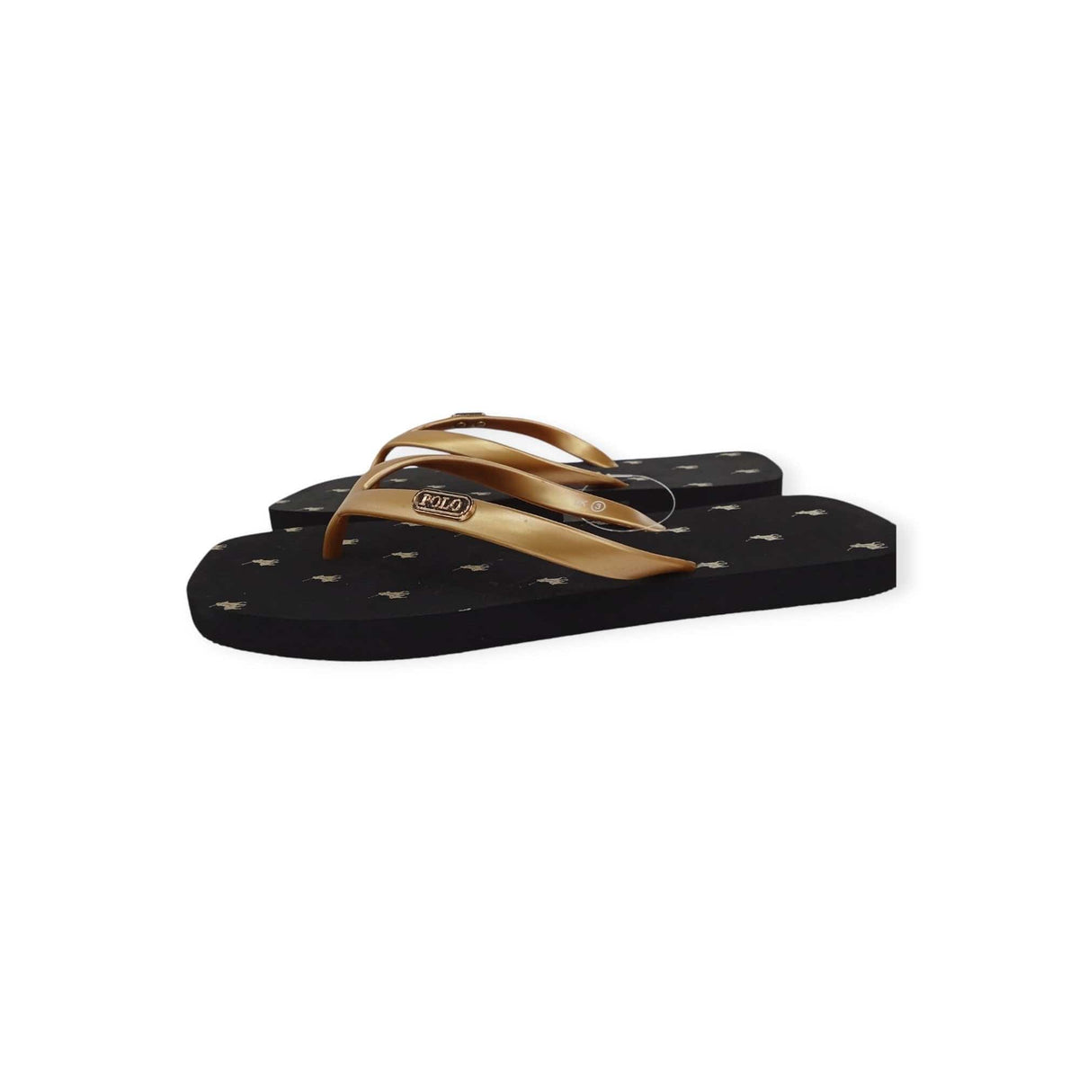 Polo Ladies Sandals Polo Women's Squoval Monogram Flip Flop Black (7809627553881)