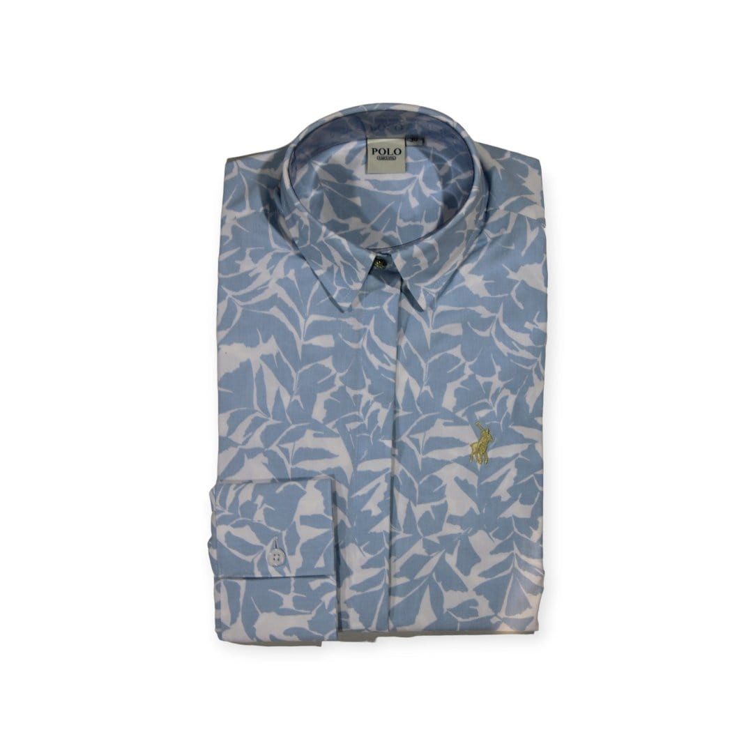 Polo LADIES SHIRT Polo Women's Evelyn Long Sleeve Printed Shirt Blue (7787190452313)