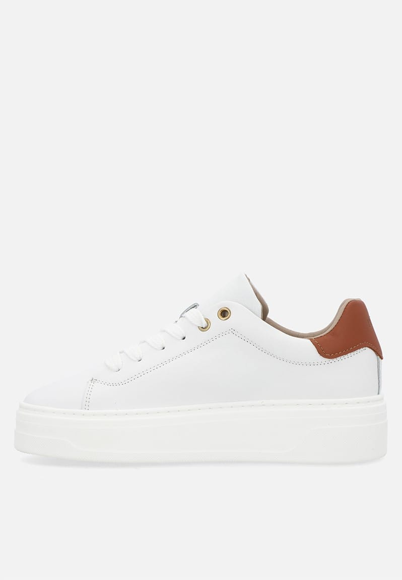 Polo Ladies Sneaker Polo Ladies Leather Platform Sneaker-White/Gold 0063334
