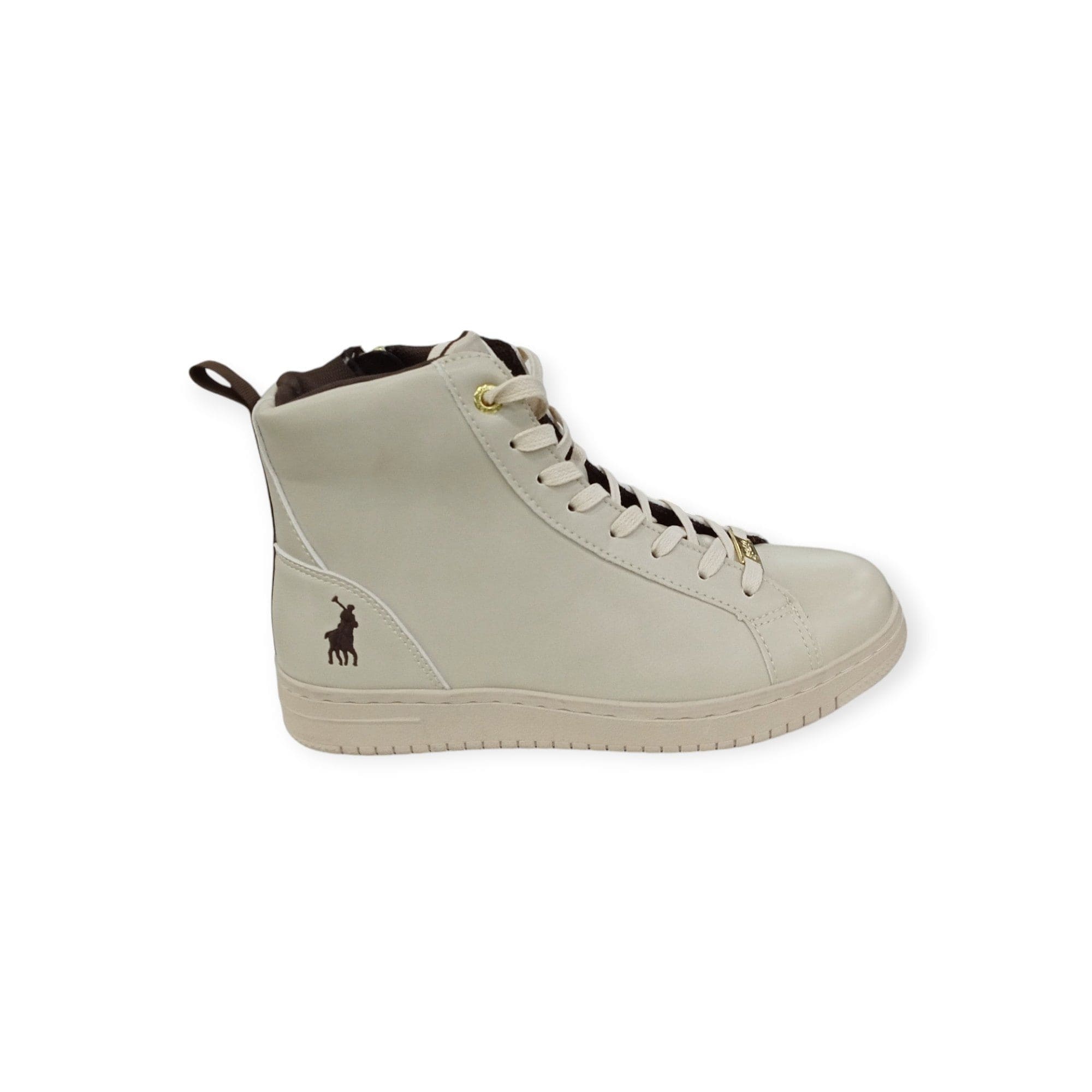 Polo Ladies Sneakers Polo Women's Tonal Lace Up Hi Top Sneaker Cream (7802265829465)