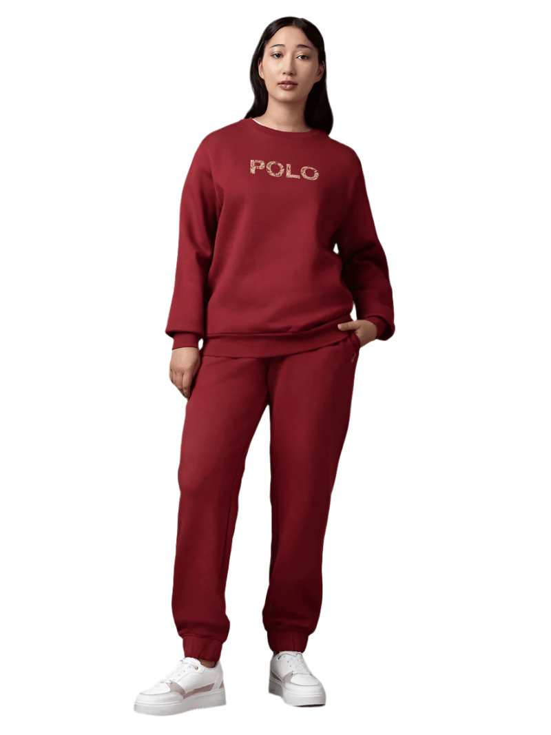 Polo Ladies Sweater Polo Women Amelia Long Sleeve Embellished Picante Red