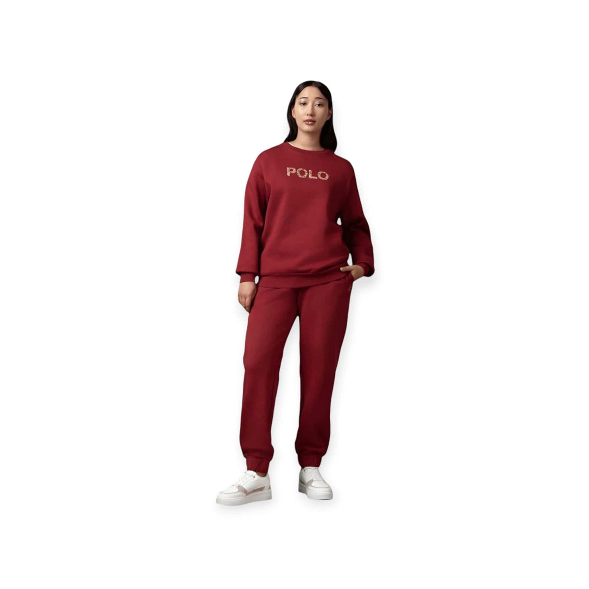 Polo Ladies Sweater Polo Women Amelia Long Sleeve Embellished Picante Red