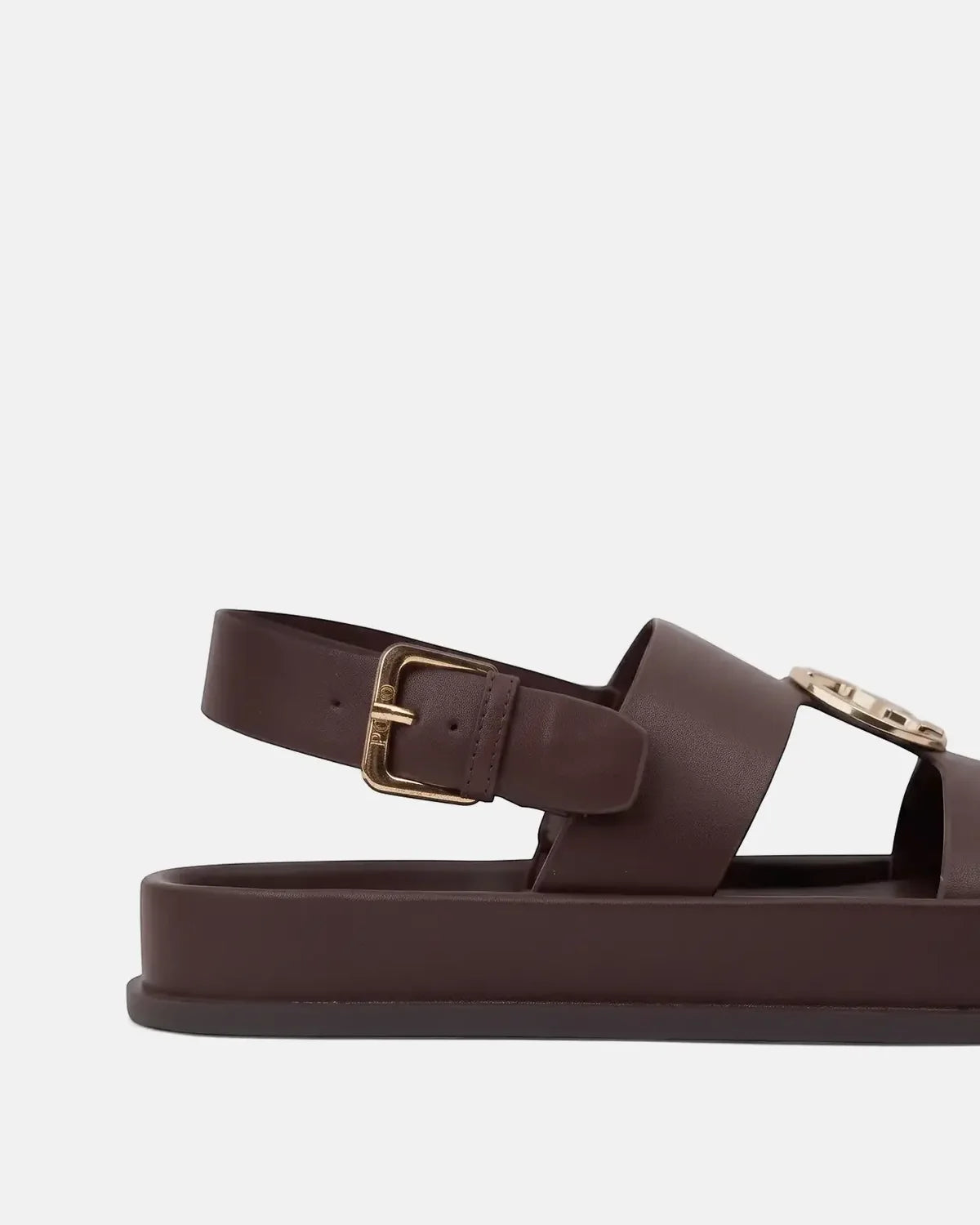 Polo Womens Moulded Trim Leather Sandals-Brown 0076253