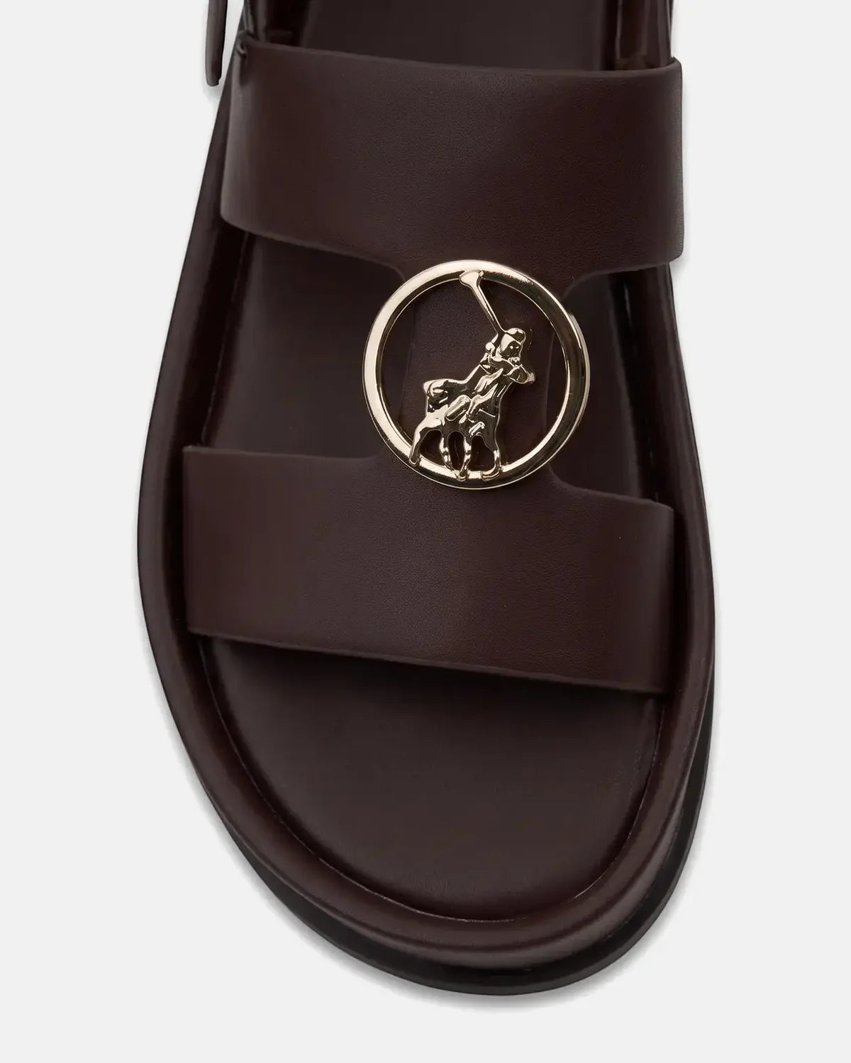 Polo Womens Moulded Trim Leather Sandals-Brown 0076253