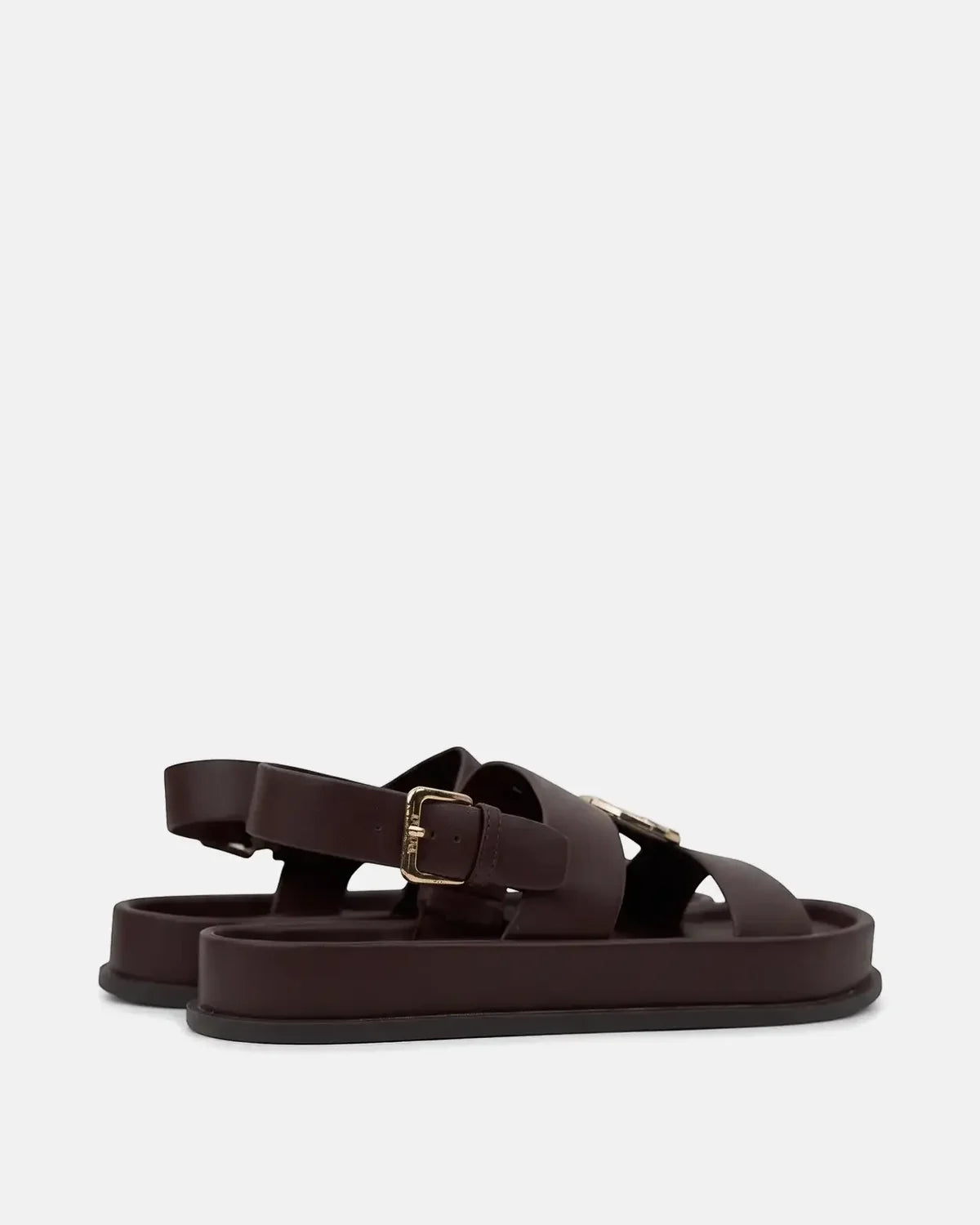Polo Womens Moulded Trim Leather Sandals-Brown 0076253
