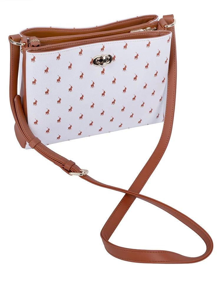 Polo Iconic Multi Compartment Sling-White POS432221.