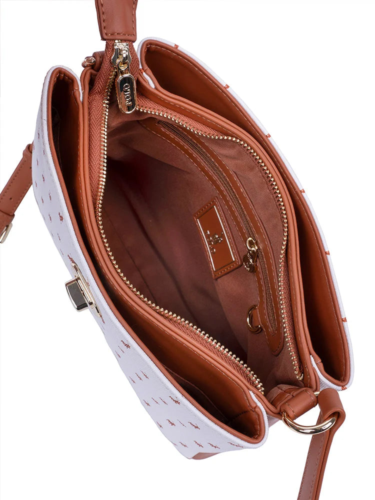 Polo Iconic Multi Compartment Sling-White POS432221.