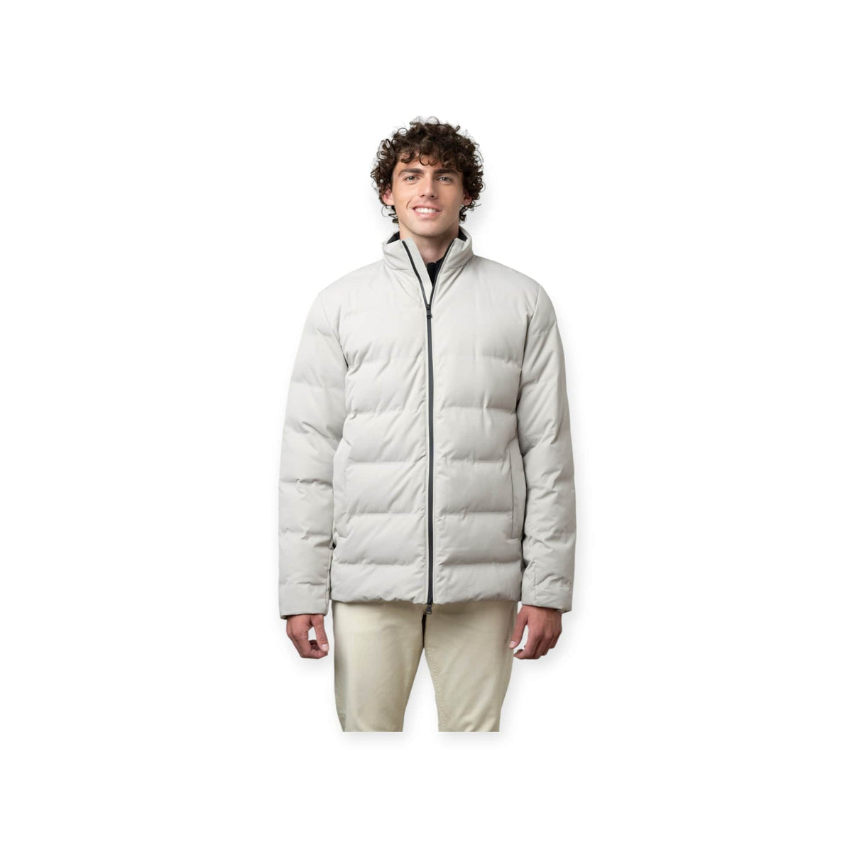 Polo Puffer Jacket Polo Mens Quilted Puffer Long Sleeve Jacket Grey