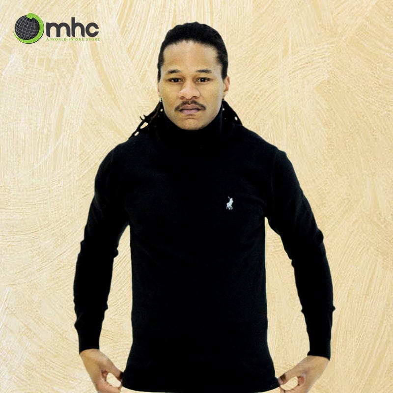 Polo Pull Over Polo Brad Merino Roll Up Neck Black