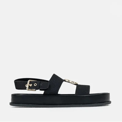 Polo Sandals 3 Polo Jacquard Moulded Trim Black Sandal