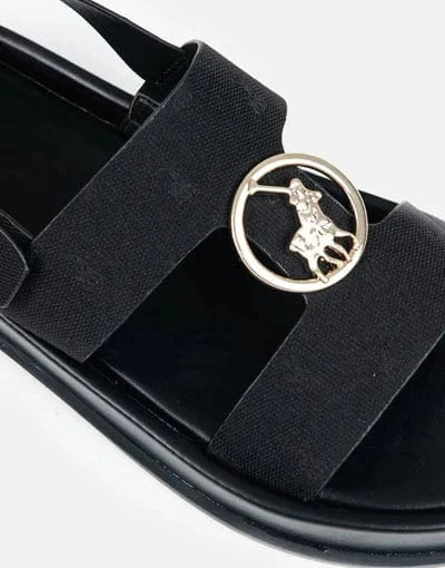 Polo Sandals Polo Jacquard Moulded Trim Black Sandal