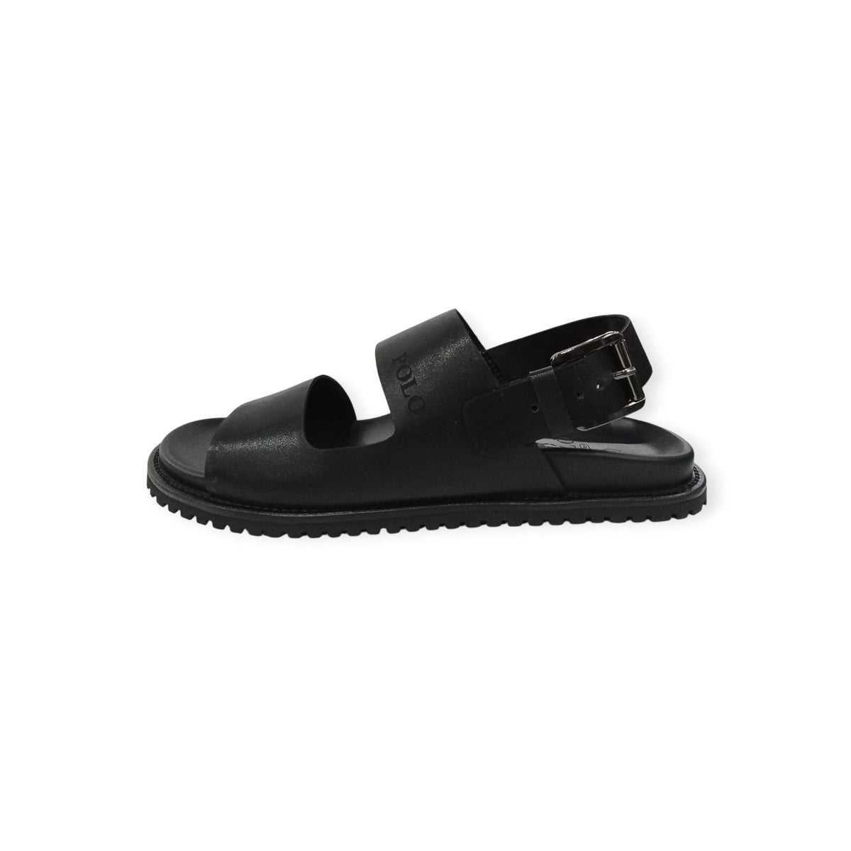Polo Sandals Polo Men's Double Ankle Strap Leather Sandals Black