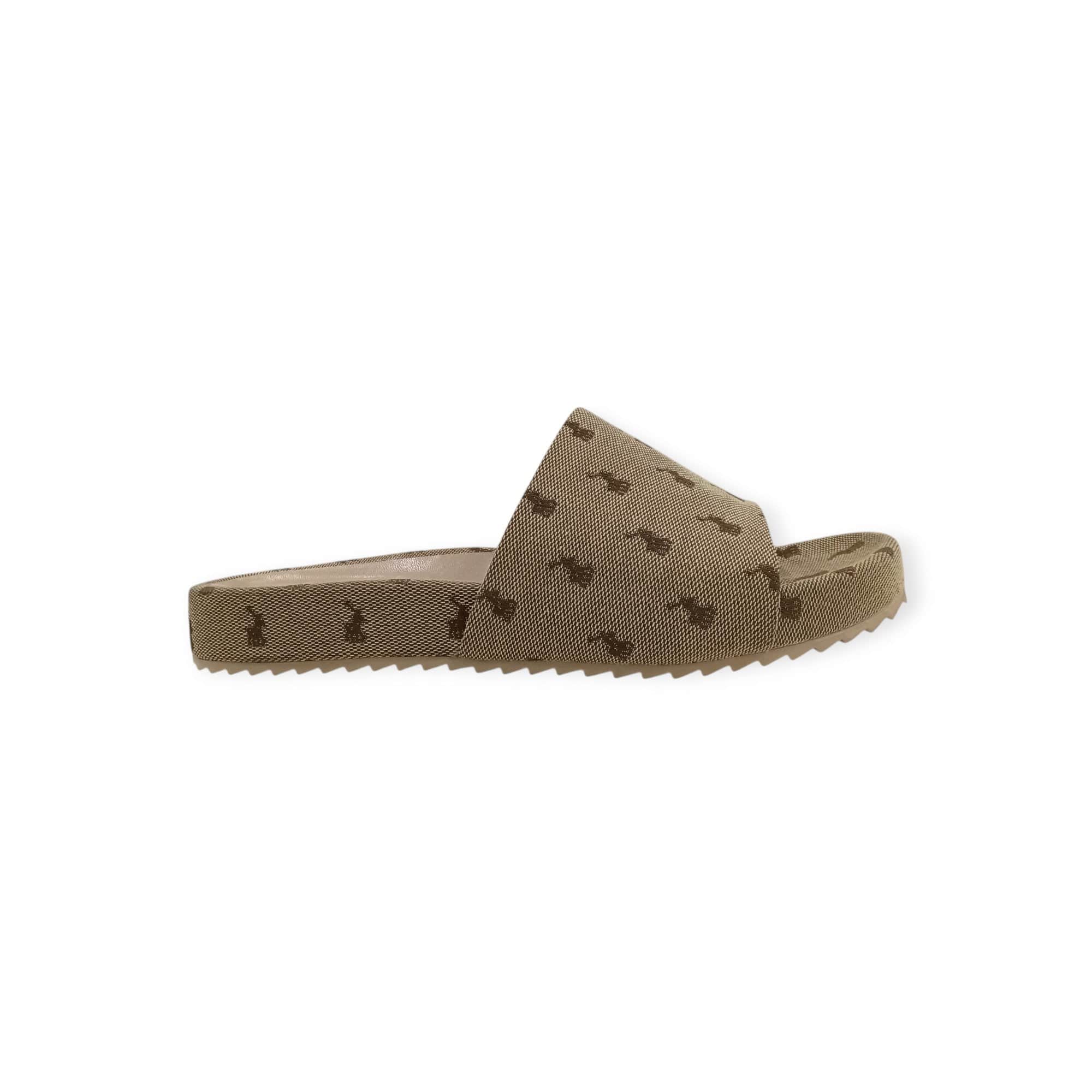 Polo Sandals Polo Men's Jacquard Pony Pool Slide Stone (7877009244249)
